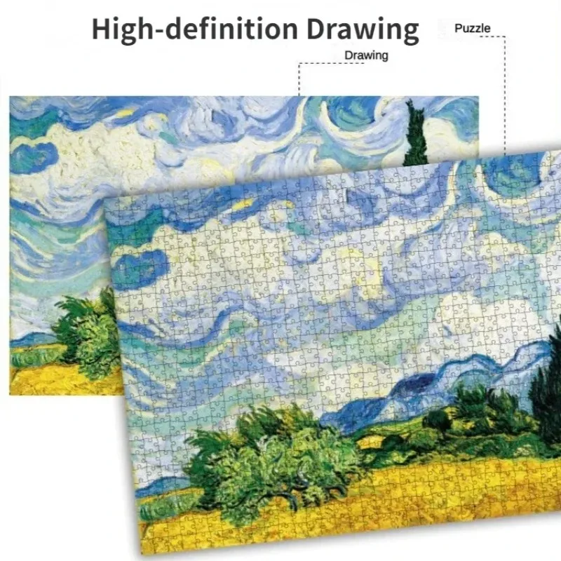 Jigsaw Puzzle 1000 Pieces for Adult Snow Mountain Puzzles Baby Toy Family Game Famous World Plant Oil Painting Home Decoration