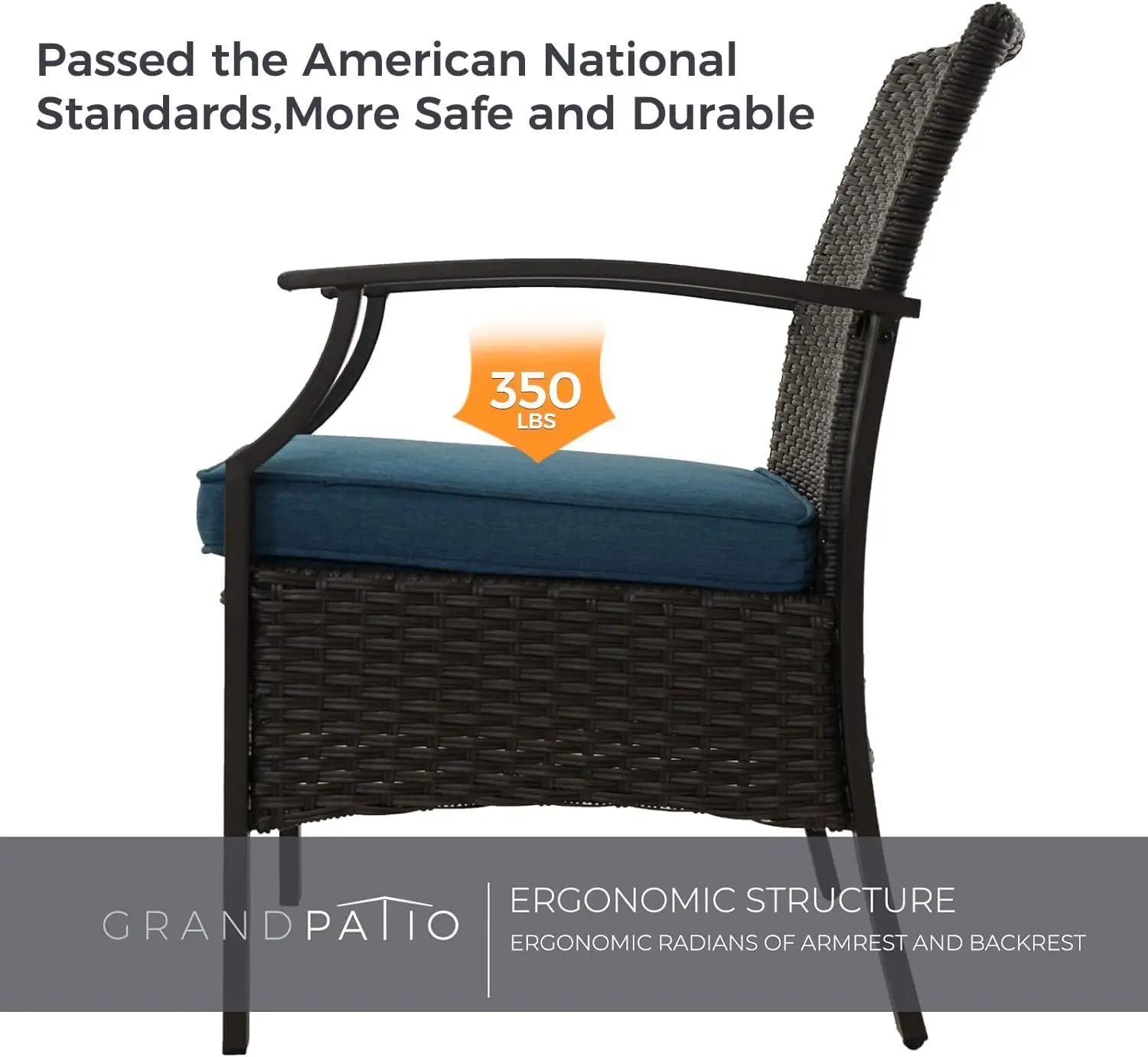 5 Piece PE Wicker Outdoor Furniture Set Olefin Cushion Chairs Ottomans Coffee   Conversation Set for Patio Balcony Garden Po
