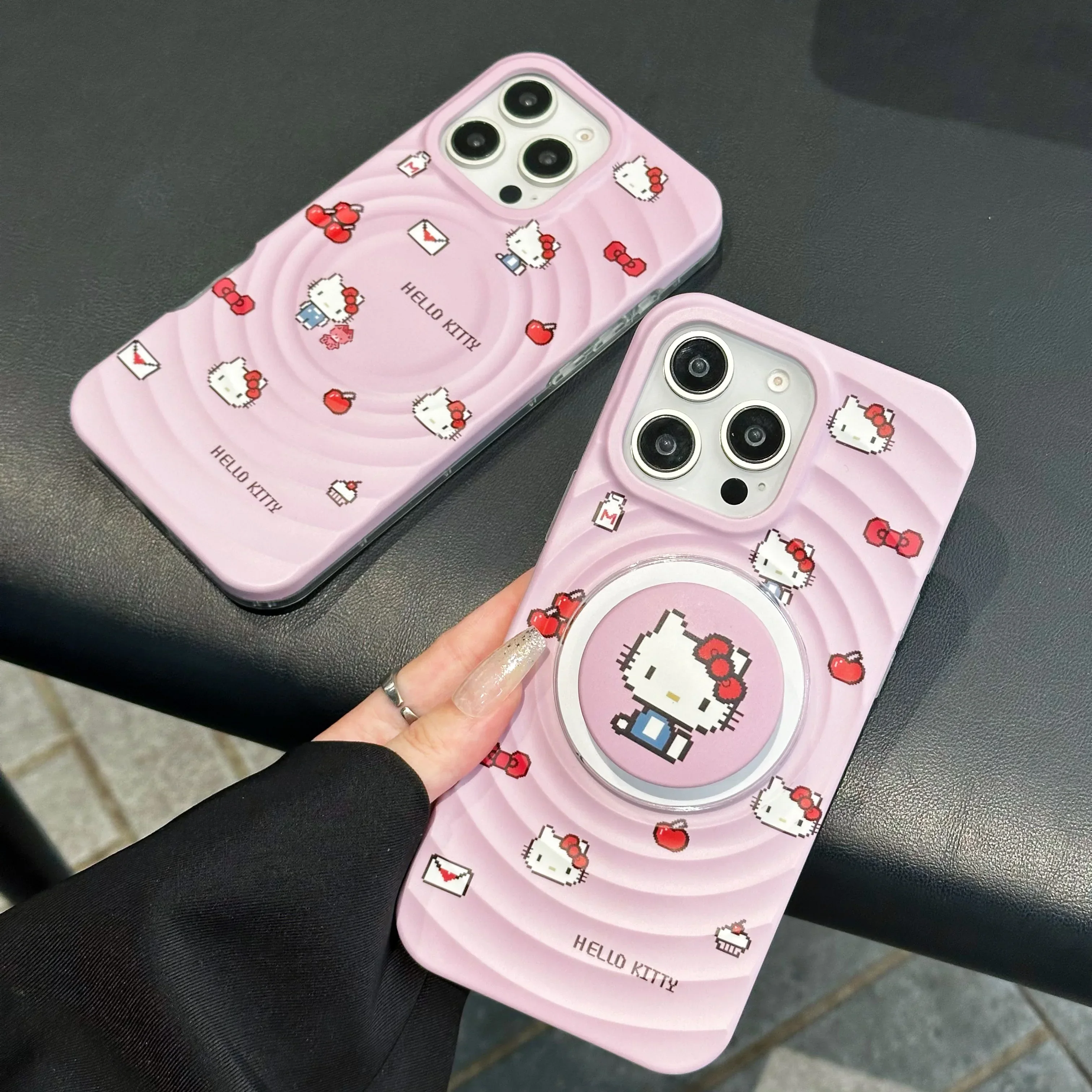 

Cute Cartoon Sanrio Hello Kitty Wireless Charging Magnetic Mobile Phone Case for IPhone 16 Pro Max 16 15 14 13 12 Phone Case