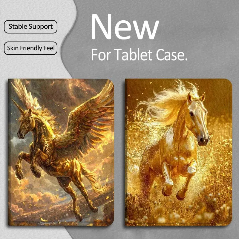 

Horse Tiger Popular Cool For Apple iPad Pro Air 13 2 7th 6th 2025 M2 M3 M4 M512.9 13 inch Foldable Tablet Case Gift
