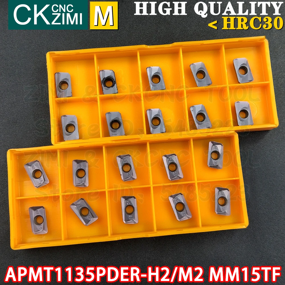 APMT1135PDER-H2 MM15TF APMT1135PDER-M2 MM15TF Carboneto Inserir fresamento Insira Ferramentas APMT1135 APMT 1135 PDER H2 M2 CNC mecânicos Torno ferramentas de corte indexáveis
