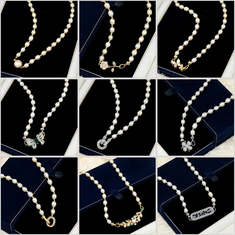 

2024 New Natural Freshwater Pearls Necklaces Elegant Designed for Women Fashion Luxury French High-grade Choker New Year Gift