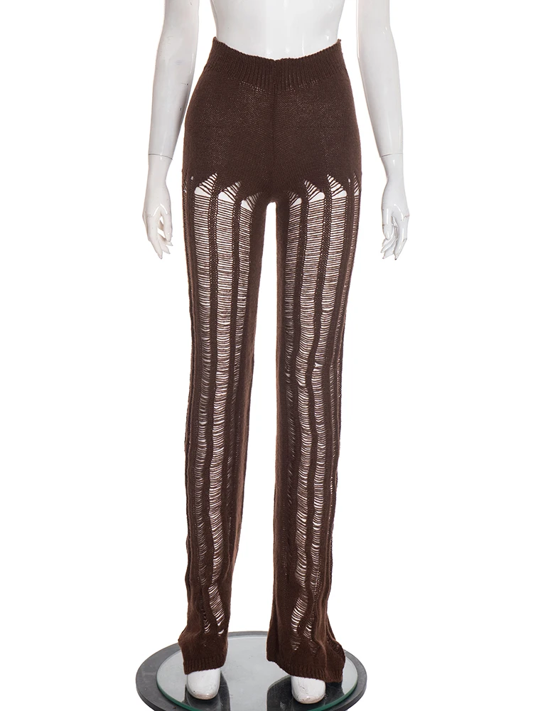 Kliou الكروشيه تصميم جوفاء السراويل الطويلة امرأة مرونة الخصر نحيل الخوخ الأرداف الساخن الفتيات الشارع مثير قيعان الموضة الكلاسيكية