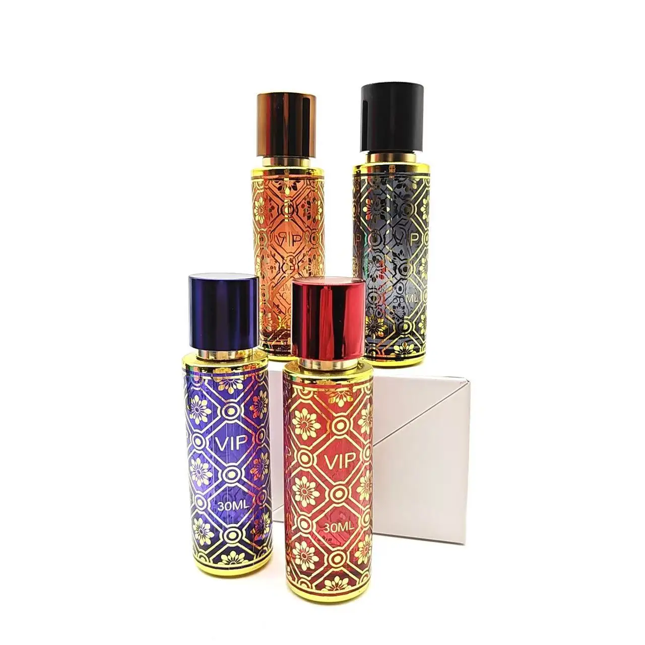 4 unidades mini garrafa de spray de perfume de vidro estilo árabe garrafa vazia garrafa de perfume vazia colorida