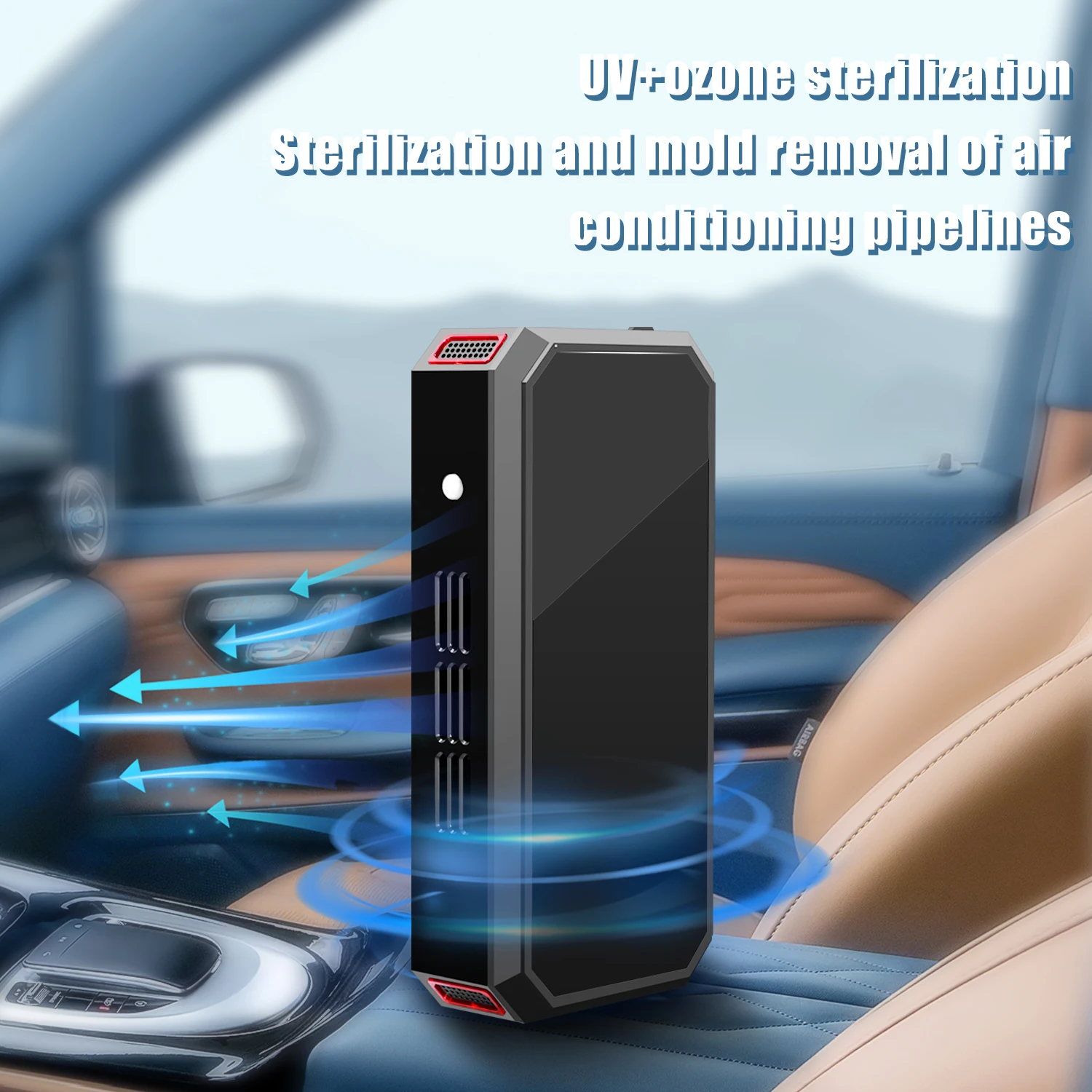 المحمولة 8000mAh 5 في 1 مضخة نفخ الإطارات إمدادات الطاقة في حالات الطوارئ سيارة التعقيم الإضاءة ملحق للسيارات الدراجات النارية الكرة #4