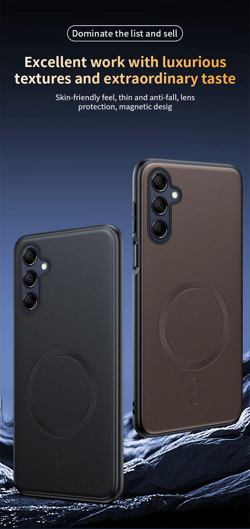 Für Samsung S24 Plus Hülle Magnetische Leder-Schutzhülle für Samsung S24 Plus Anti-Fingerabdruck Rutschfeste PC+TPU – Detail 5