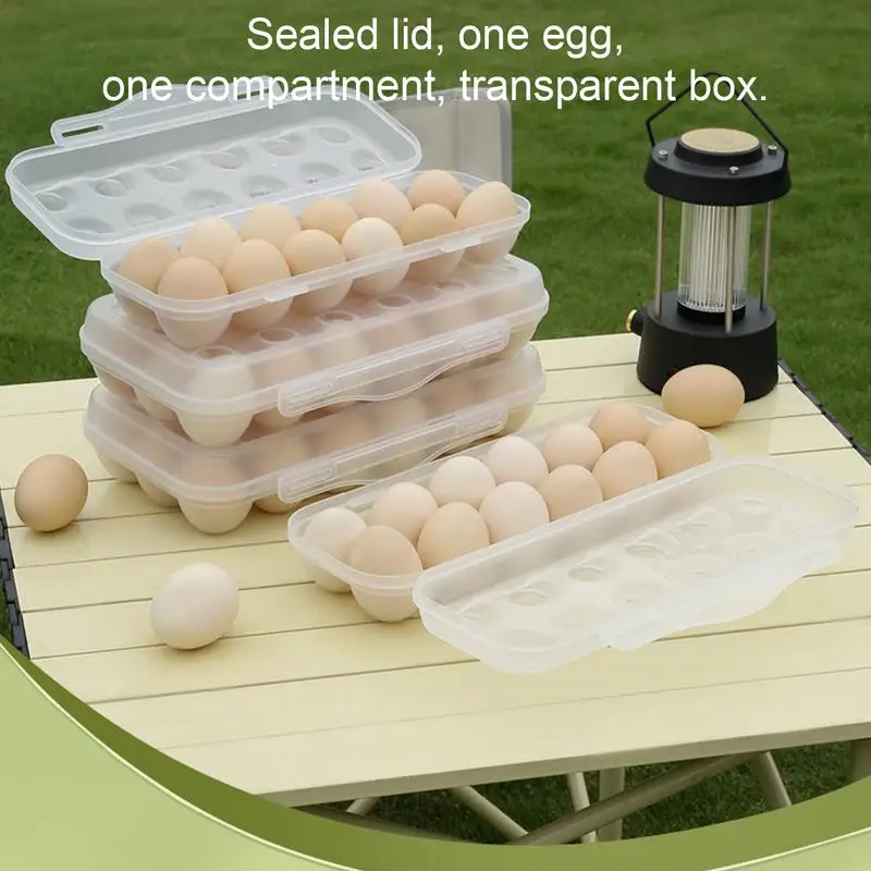 12/18 Compartment Transparent Egg Container Flip-Top Clip Stackable Egg Container Transparent Egg Container Clip Opening