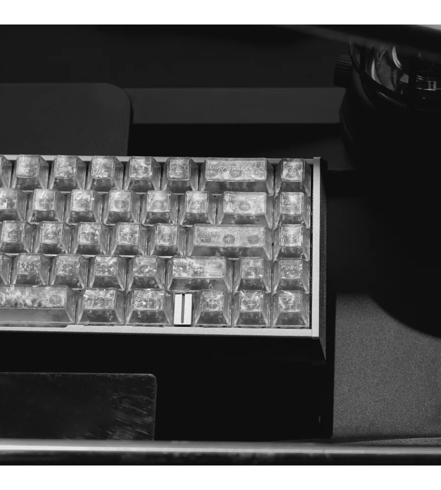 Zhengke translucent and suitable wooting magnetic switch mechanical keyboard keycaps original white forged carbon texture