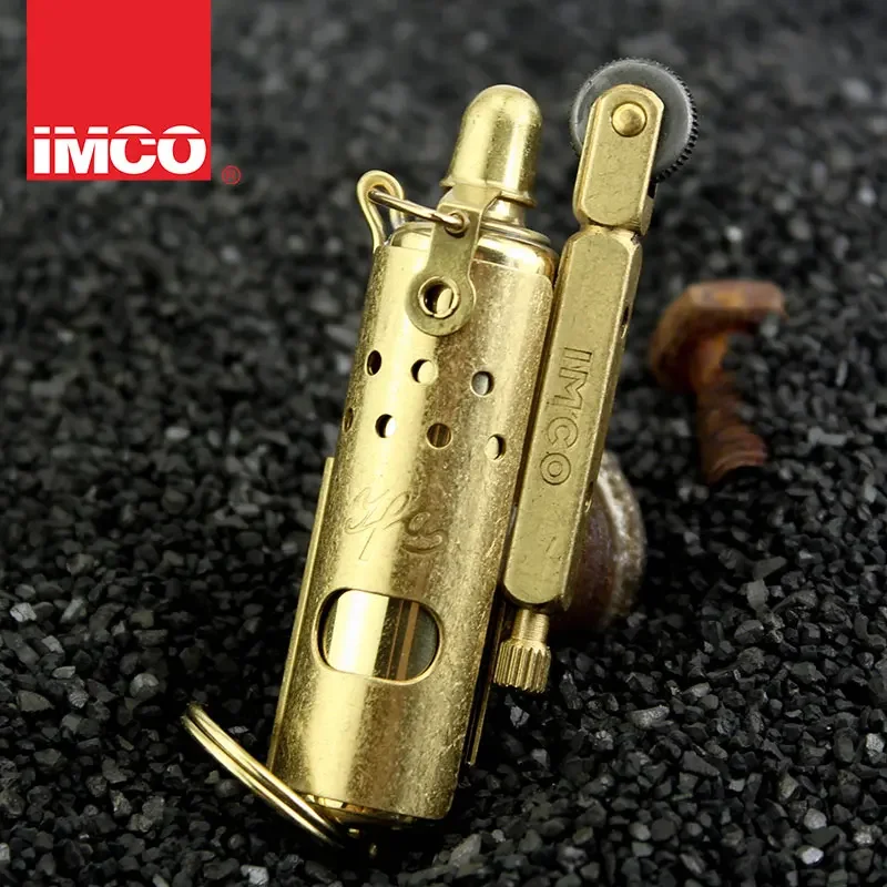 Genuine IMCO Brass Copper Trenches Metal Refueling Lighter Personal Retro Windproof Old Gasoline Lighter