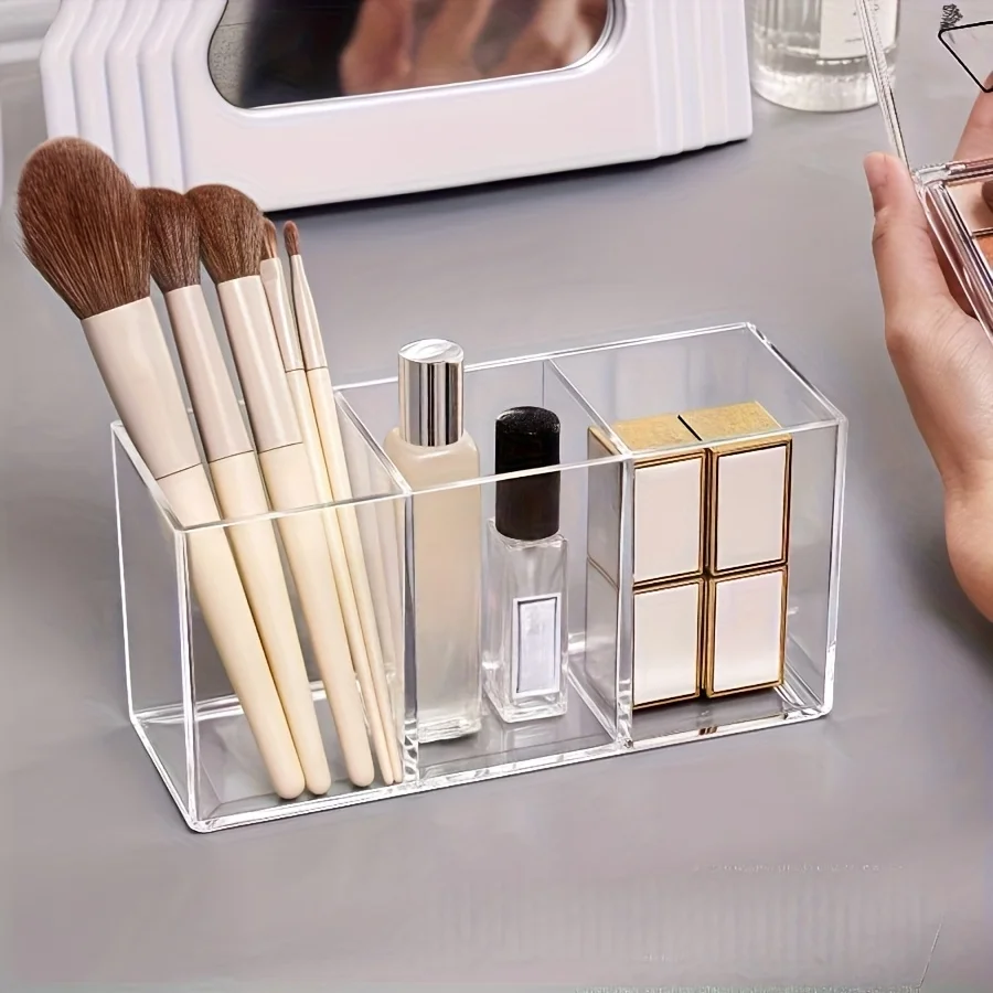 Organisateur de pinceaux de maquillage en acrylique, organisateur de bureau de vanité, organisateur de cosmétiques, porte-stylo de rouge à lèvres, Style haut de gamme de luxe