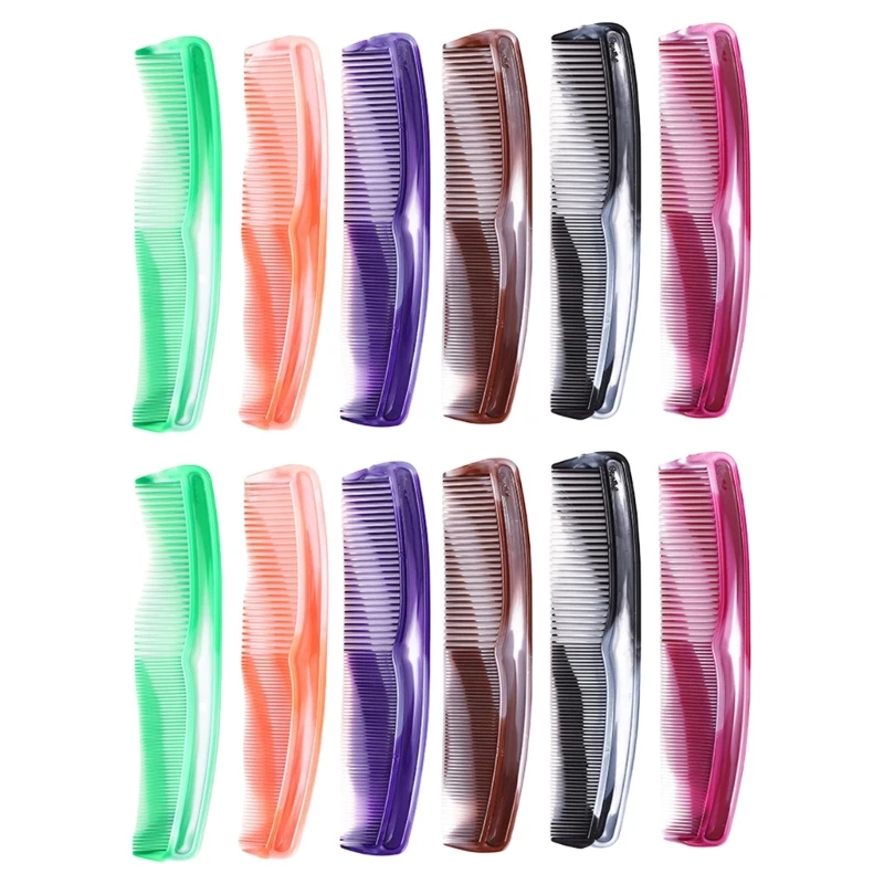 12 Pcs Fine Dressing Comb Hair Combs Set Wide Tooth Comb Colorful Hair Comb Set