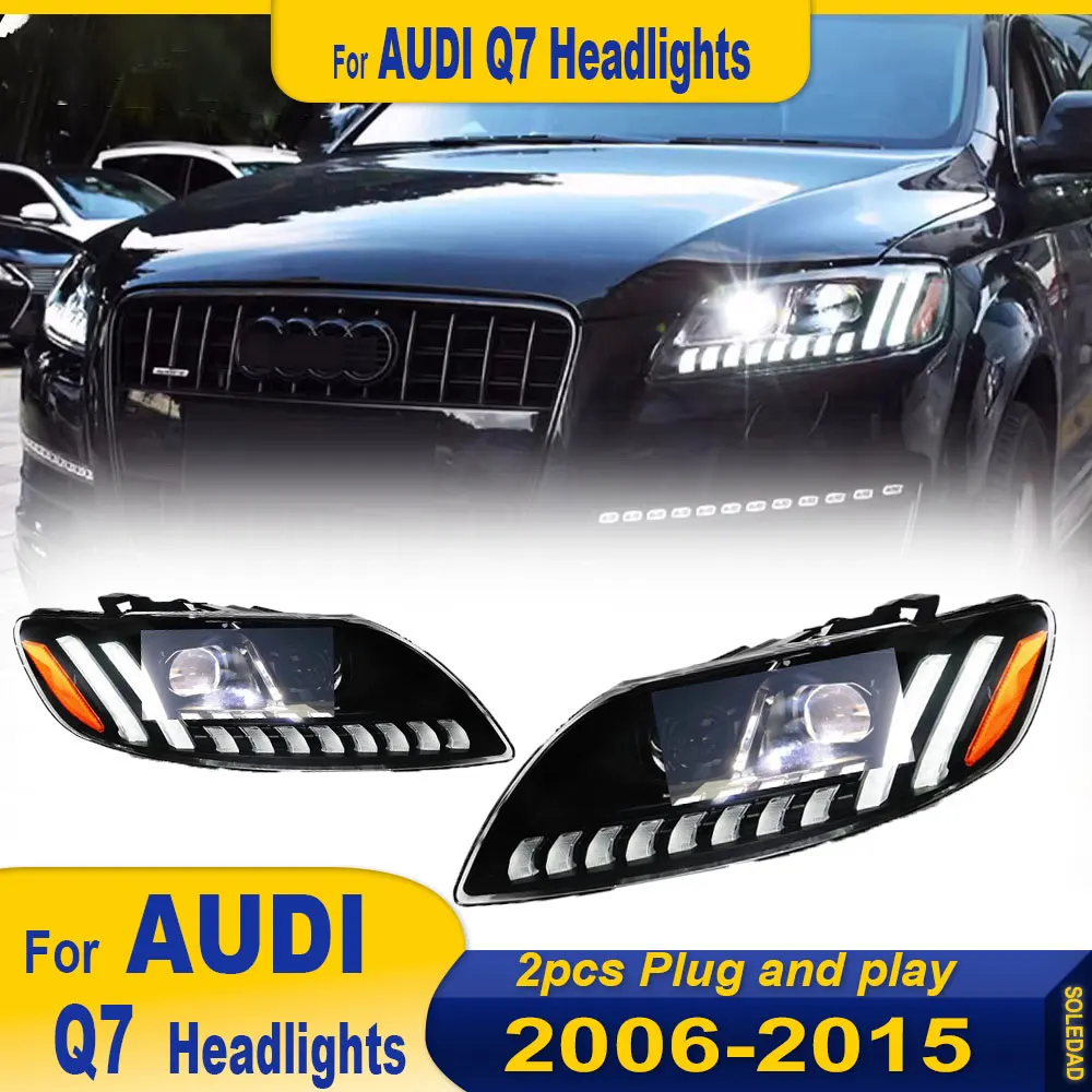 LED Headlights for Audi Q7 2006-2015 upgrade Q8 new style full LED DRL Dynamic Signal HeadLamp Bi Xenon Beam Headlamp Accembly