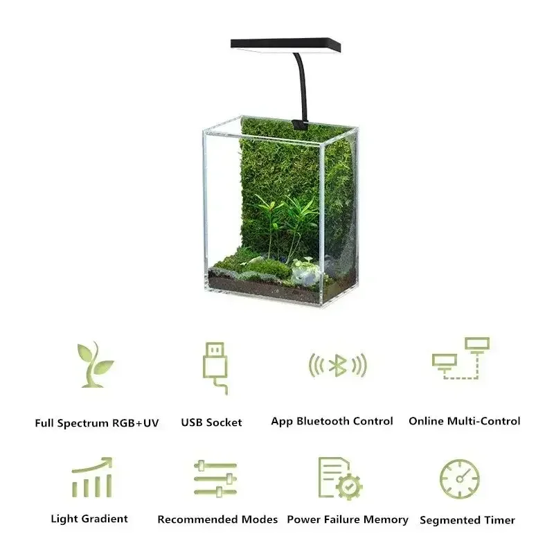 WEEK AQUA Mini 9 Pro USB Nano Aquarium Light Plant Grow Full spectrum LED Ecology Microlandscape Lamp