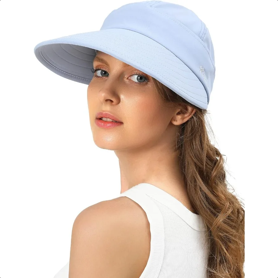 

Sun Hats for Womens Wide Brim Visor UV Protection Dual Purpose Hat for Beach Summer Packable Cap