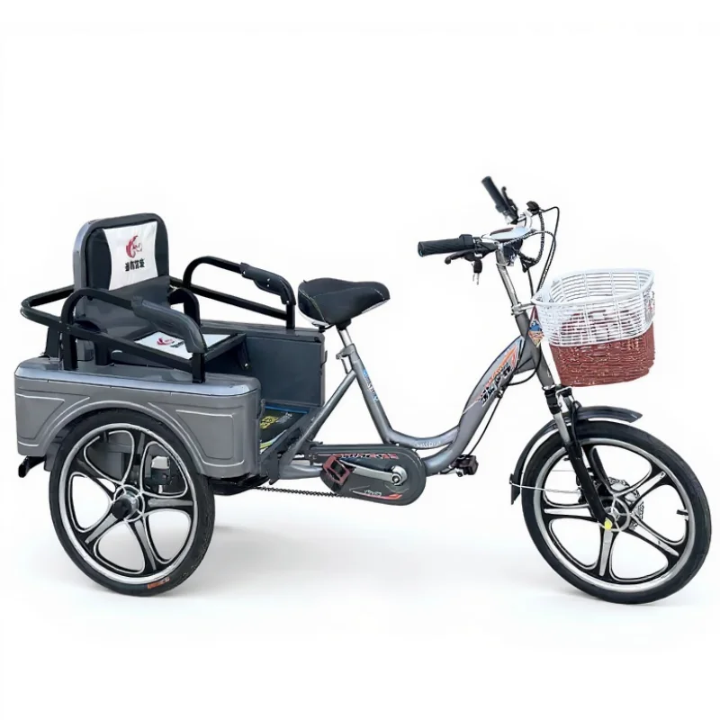 Электрический трехколесный велосипед дальнего действия для женщин с пассажирами, грузовой 3-колесный электрический велосипед для взрослых, 2 человека, 350 Вт, скрытый аккумулятор, съемный Электрический трехколесный велосипед дальнего действия для женщин с пассажирами, грузовой 3-колесный электрический велосипед для взрослых, 2 человека, 350 Вт, скрытый аккумулятор, съемный
