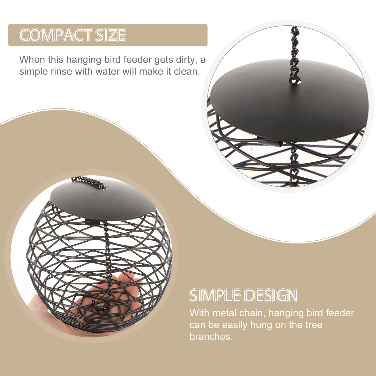 

Hanging Bird Feeder Durable Swing Outdoor Garden Metal Anti Wind Wild Birds Food Container Feeding Tool Yard Decor