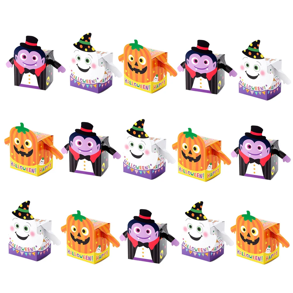 15 Pcs Small Paper Trick or Treat Bags Biscuits Gift Boxes Cookie Halloween Gifts