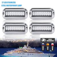 27LED 12V Transom Underwater Pontoon Ship Boat Accessories Stainless Steel Waterproof Marine Light IP68