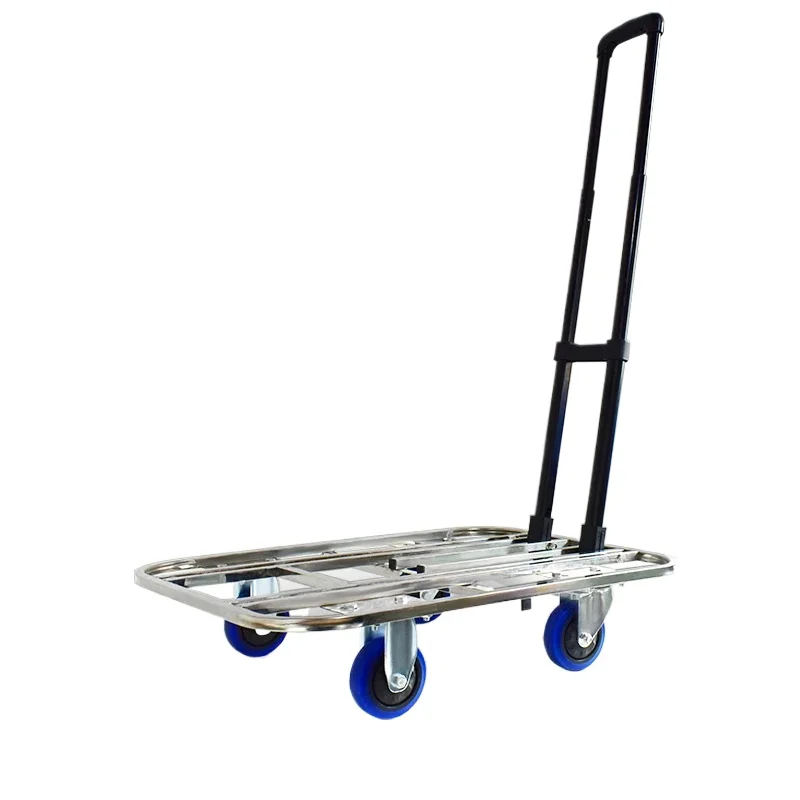 Stainless steel luggage cart shopping cart turtle cart trailer home telescopic