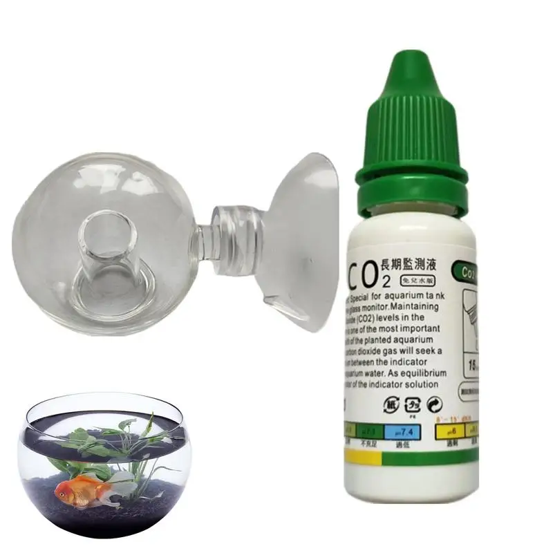 CO2 Kit Aquatics Co2 Drop Checker Solution For Planted Fish Aquatic Co2 Checker, Transparent Aquarium Co2 Kit Fish Tank Test