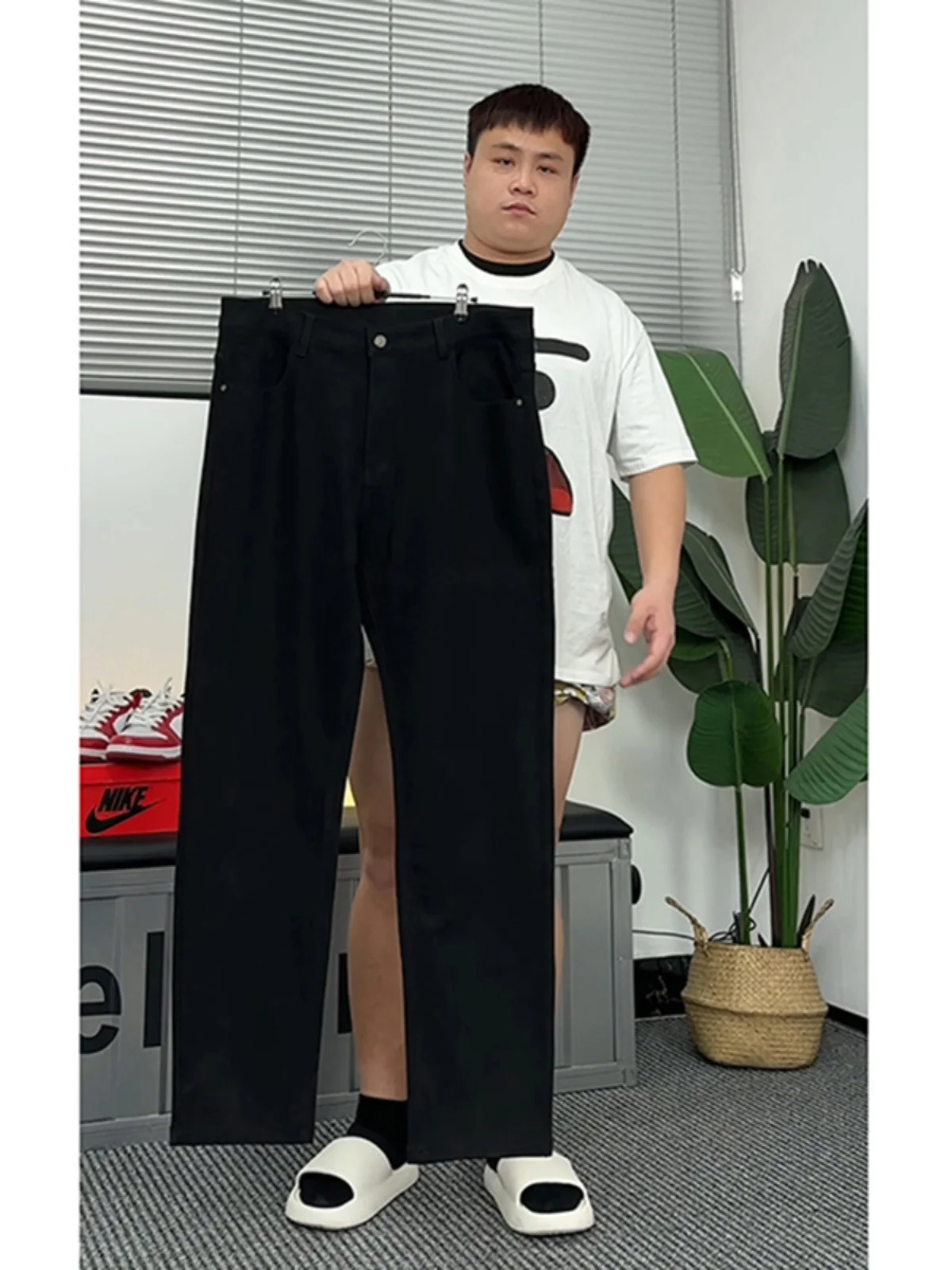 

Bla Fce Lined Cowboy Jeans Men's Autumn Winter Slim Straight Narrow Version Micro Flared Pants Youth Trendy Sle Jeans