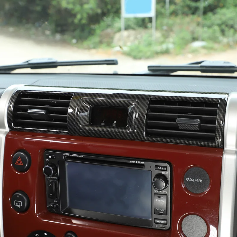 Tampa do quadro da tomada do condicionador de ar do controle central, adesivo decorativo para Toyota FJ Cruiser 2007-2021, acessórios do carro do ABS