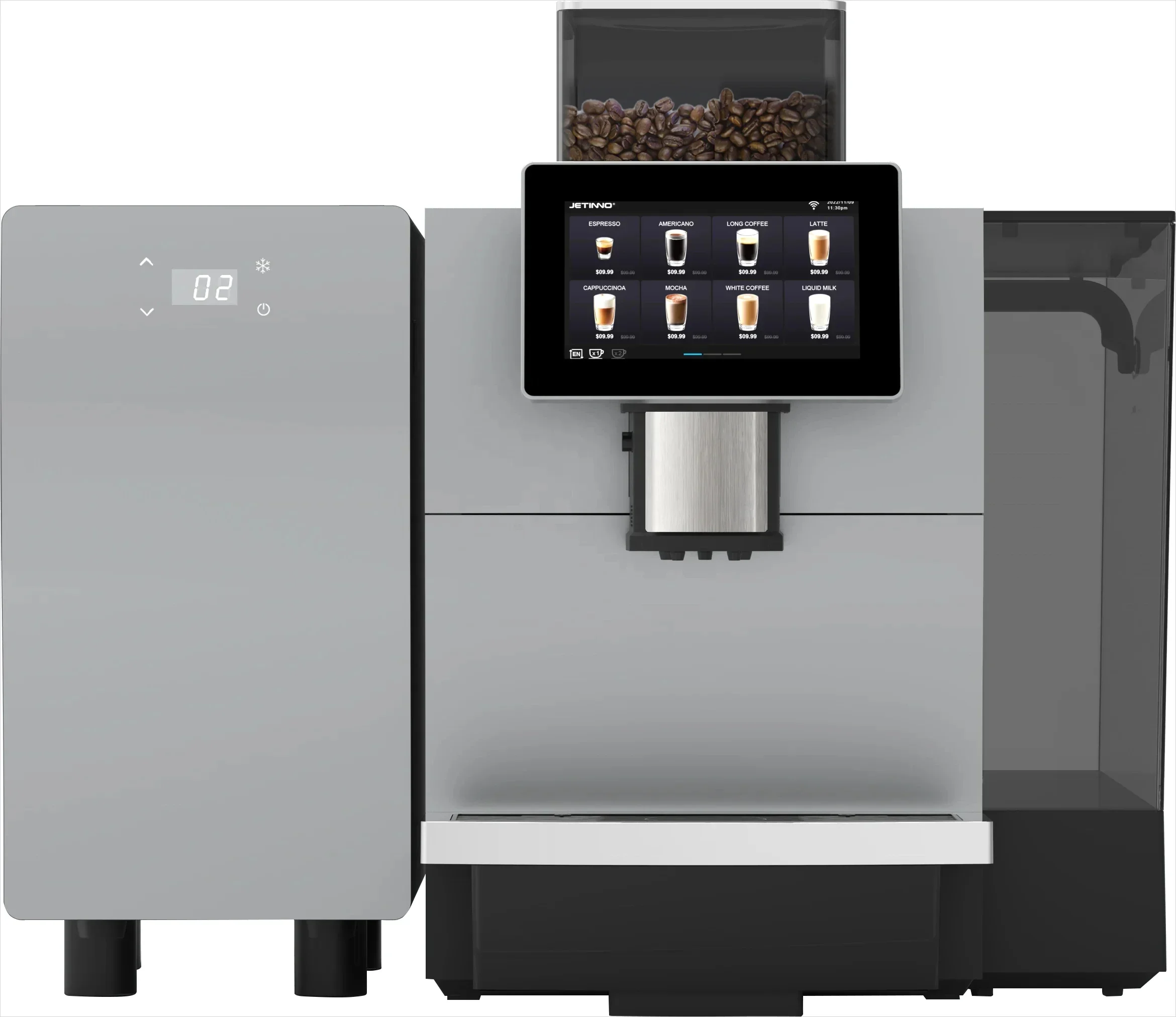 220-240V 1700W Automatic Latte Espresso with 7-inch Touch Screen and Milk Frother for Office