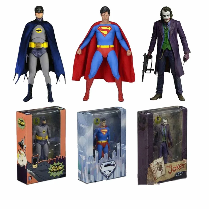 7 pulgadas NECA Marvel los Vengadores Superman Batman PVC figura de acción muñeca coleccionable en miniatura juguete 18cm