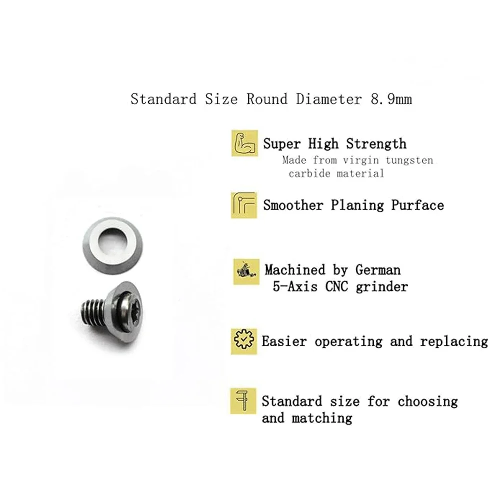 Imagem -04 - Inserções Redondas de Carboneto se Encaixam para Faça Você Mesmo Torno de Madeira Torneamento Finalizador Ferramentas Ocos 10 Peças 8.9 mm