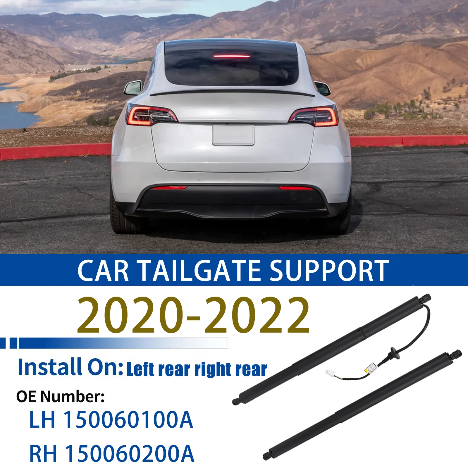 

For 2020-2022 Tesla Model Y RH Tailgate Gas Spring Struts LH Tailgate Power Lift Supports 150060100A 150060200A