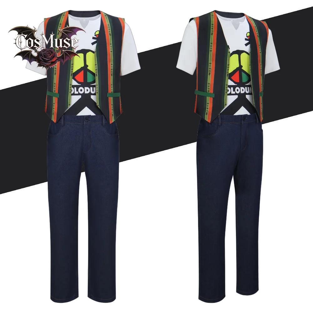 

Music Video Performer Cosplay Costume - Short Sleeve Print Full Set Concert Masquerade Adults Stage Clothing