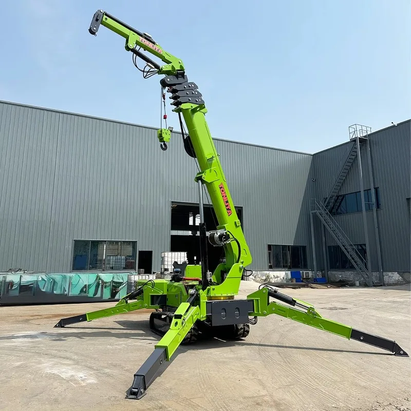 CE Certified 8 Ton Chinese Hydraulic Crawler Crane Multifunctional Mini Spider Crane Remote Control Foldable Spider Crane