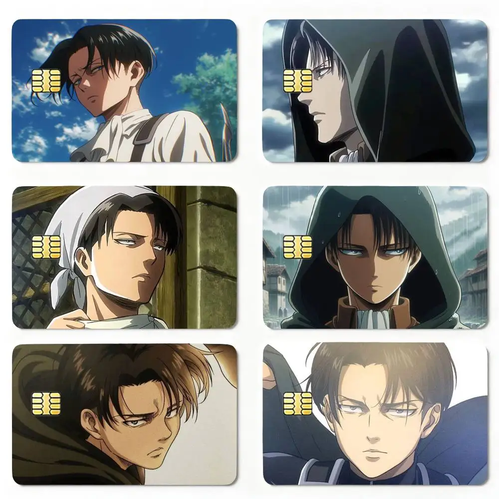 L-Levi A-Ackerman A-Attack On T-Titans Decorative Waterproof Film Skin Cover Credit Card Stickers Debit Front Bank Bus Pass