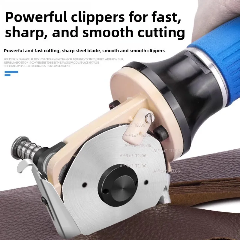 Pneumatic Round Knife Cloth Cutter Handheld Leather Fabric Cutting Machine drapeau