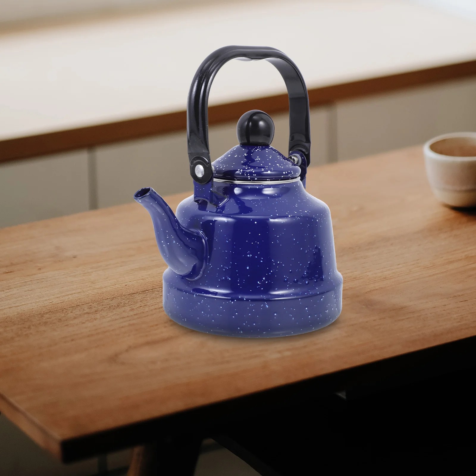 

Retro Enamel Teakettle Mottling Design Water Kettle for Home Kitchen Easy to Fill and Carry Teakettle Water Pot