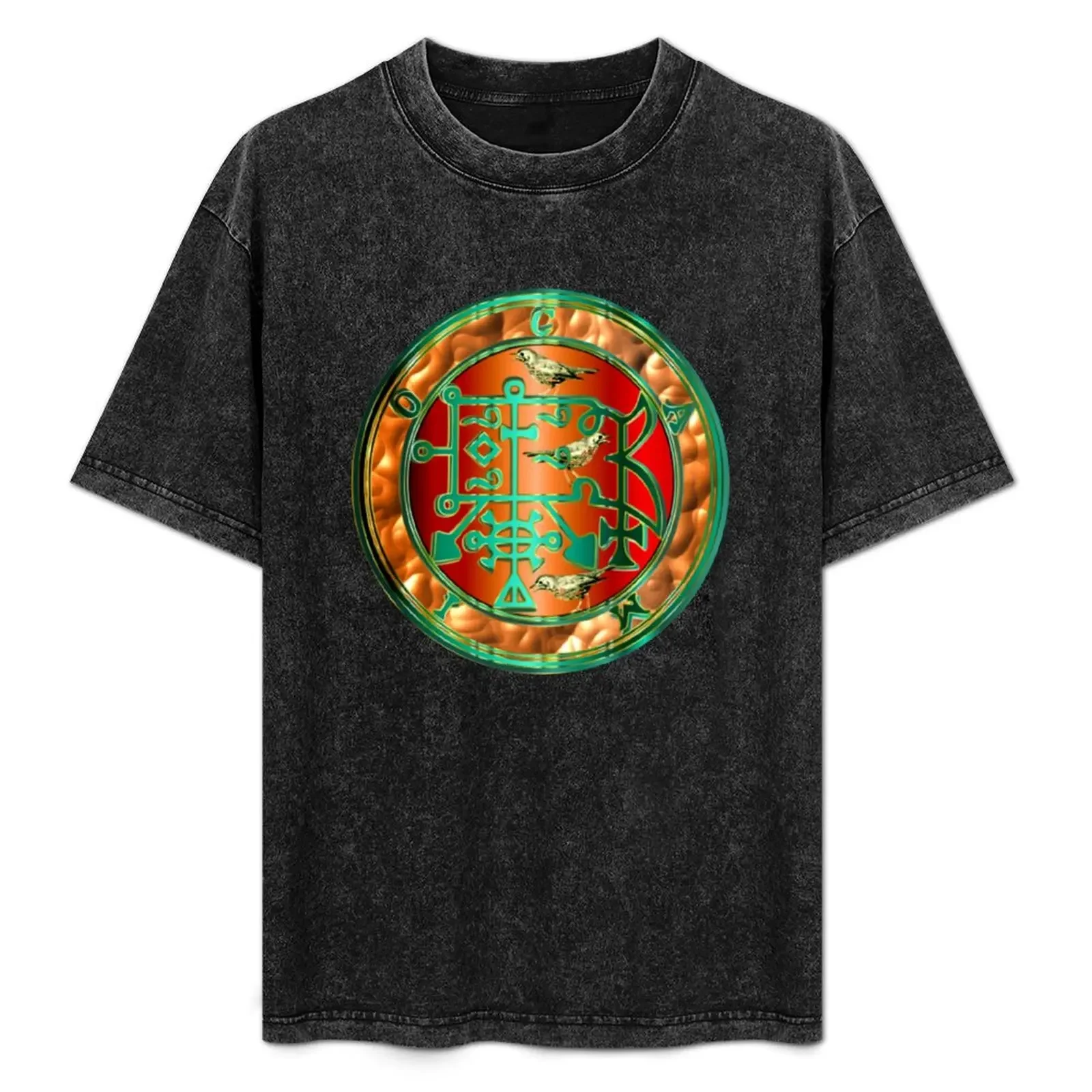 

Three Thrush Birds Goetia Coin Sigil Seal of Camio T-Shirt cotton t shirts high quality man tshirt T-Shirt