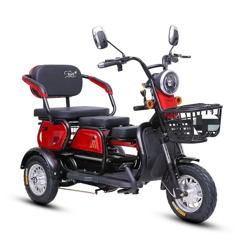 

800W 60V Three-Wheeled Electric Vehicle Motorized Passenger Tricycle Open Body Types Displacement Elderly 200kg