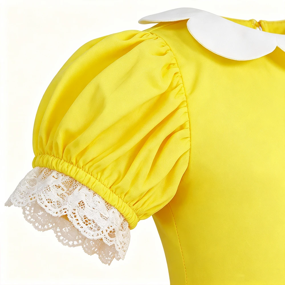 Daisy Kostüm Mädchen Gelbes Mehrlagiges Tüllkleid Kinder Halloween Karneval Geburtstagsfeier Prinzessinnenkleid 3 4 5 6 7 8 Jahre – Detail 7