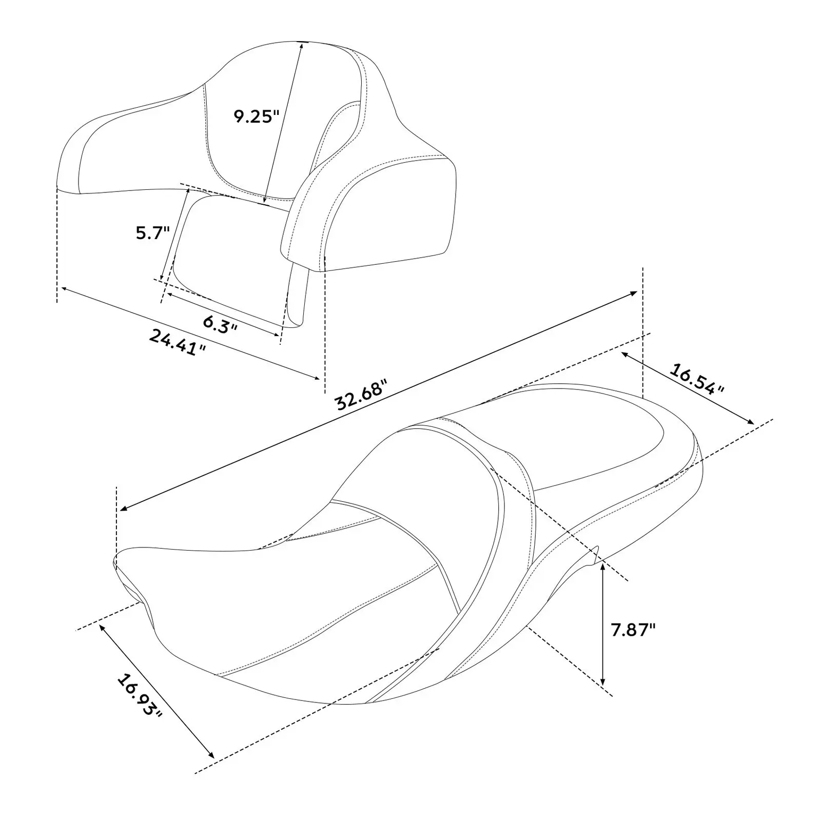 Siège et dossier de passager de moto, Indian 2015-2022 Roadmaster Chieftain Dark Horse Classic Limited Vintage