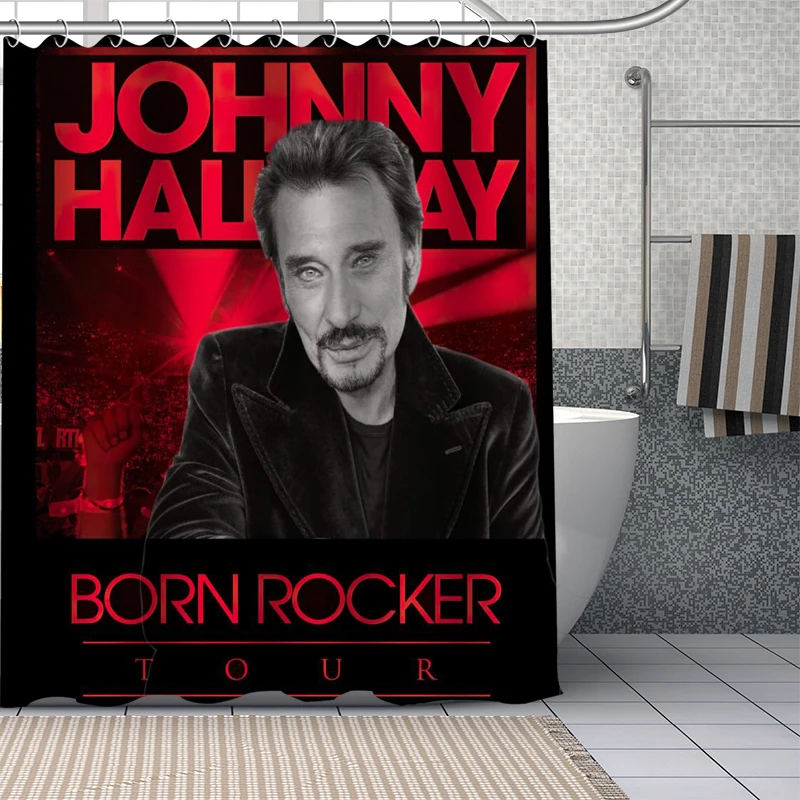 Custom Funny Johnny Hallyday Shower Curtain Waterproof Bathroom Polyester Fabric Bathroom Curtain With Hooks 0826