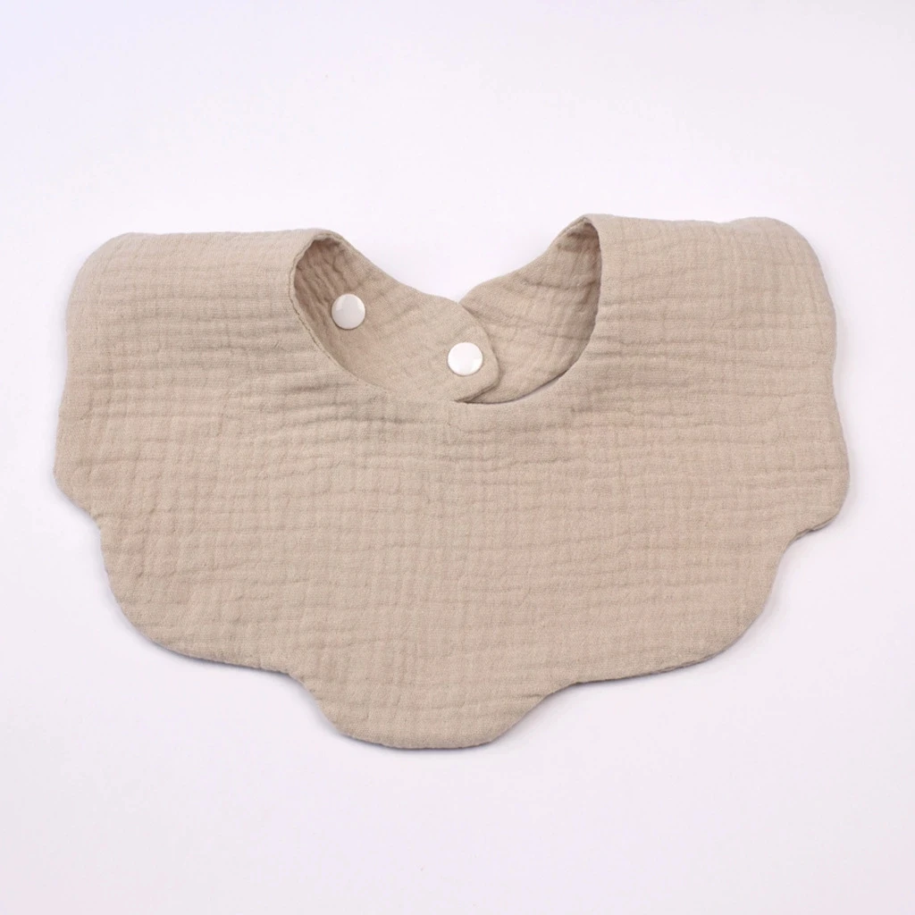 Solid Baby Bibs Adjustable Snap Saliva Towel 360-Degree Rotating Cotton Burp Cloths A Grade Infant Boys Girls Feeding Scarf