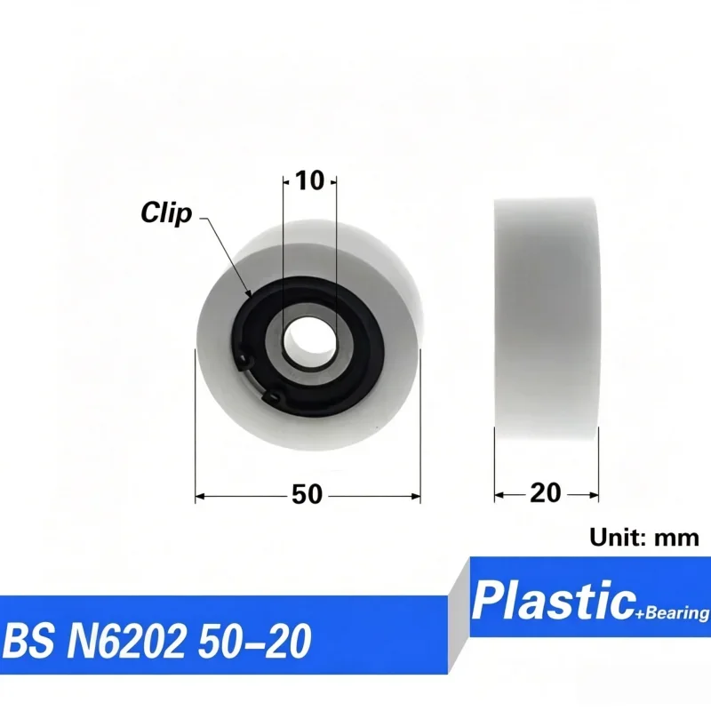 10 Stück Hochleistungsrollen 6200ZZ Kugellager, beschichtet mit PA NYLON, 10x40x20mm, Riemenscheibe Innendurchmesser 10mm, Gleitrad 40mm 4cm – Detail 9