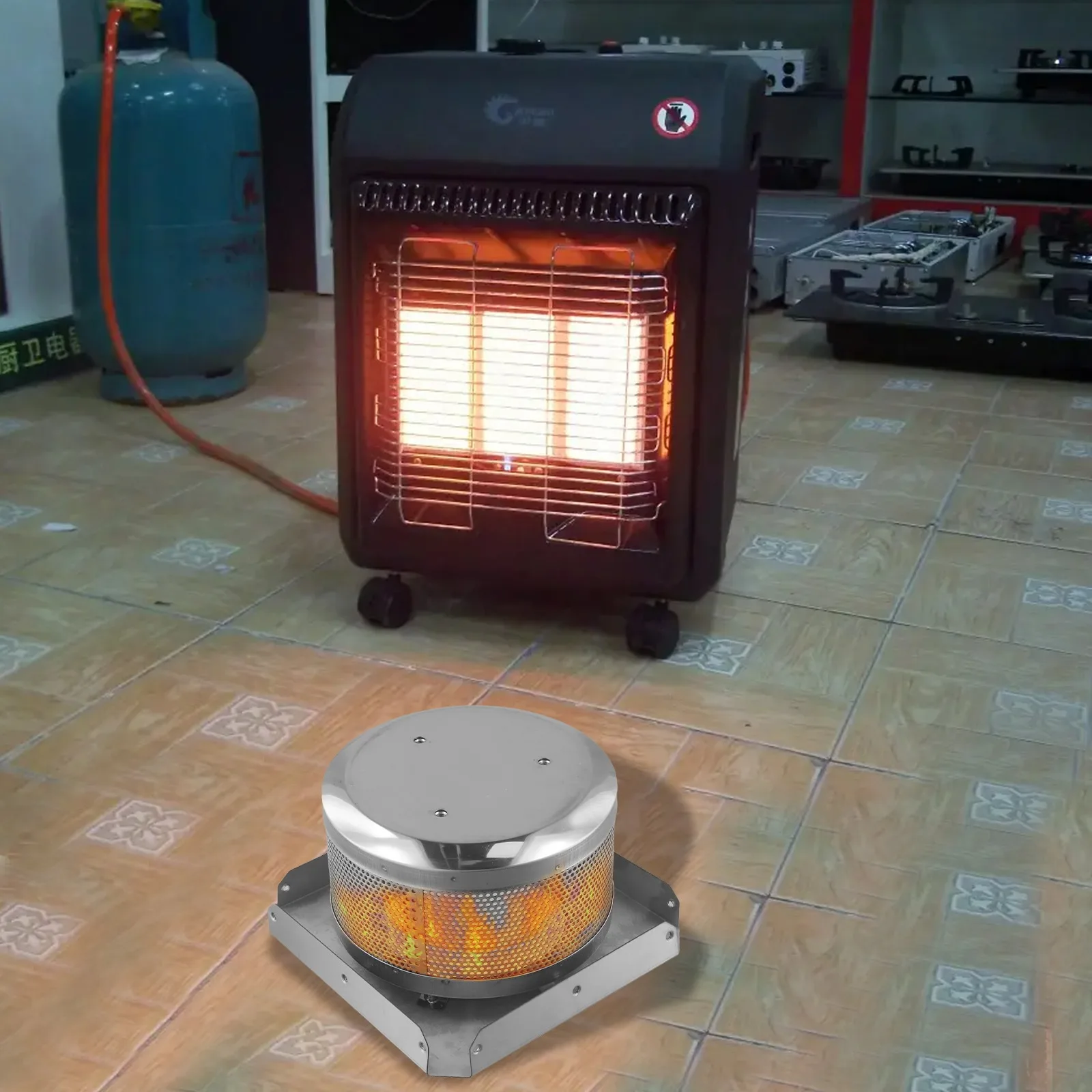 للخارجية برج الغاز سخان الارسال الشاشة في الهواء الطلق برج الغاز صافي في الهواء الطلق الباحة لا الحفر المطلوبة ثقوب تركيب دقيقة