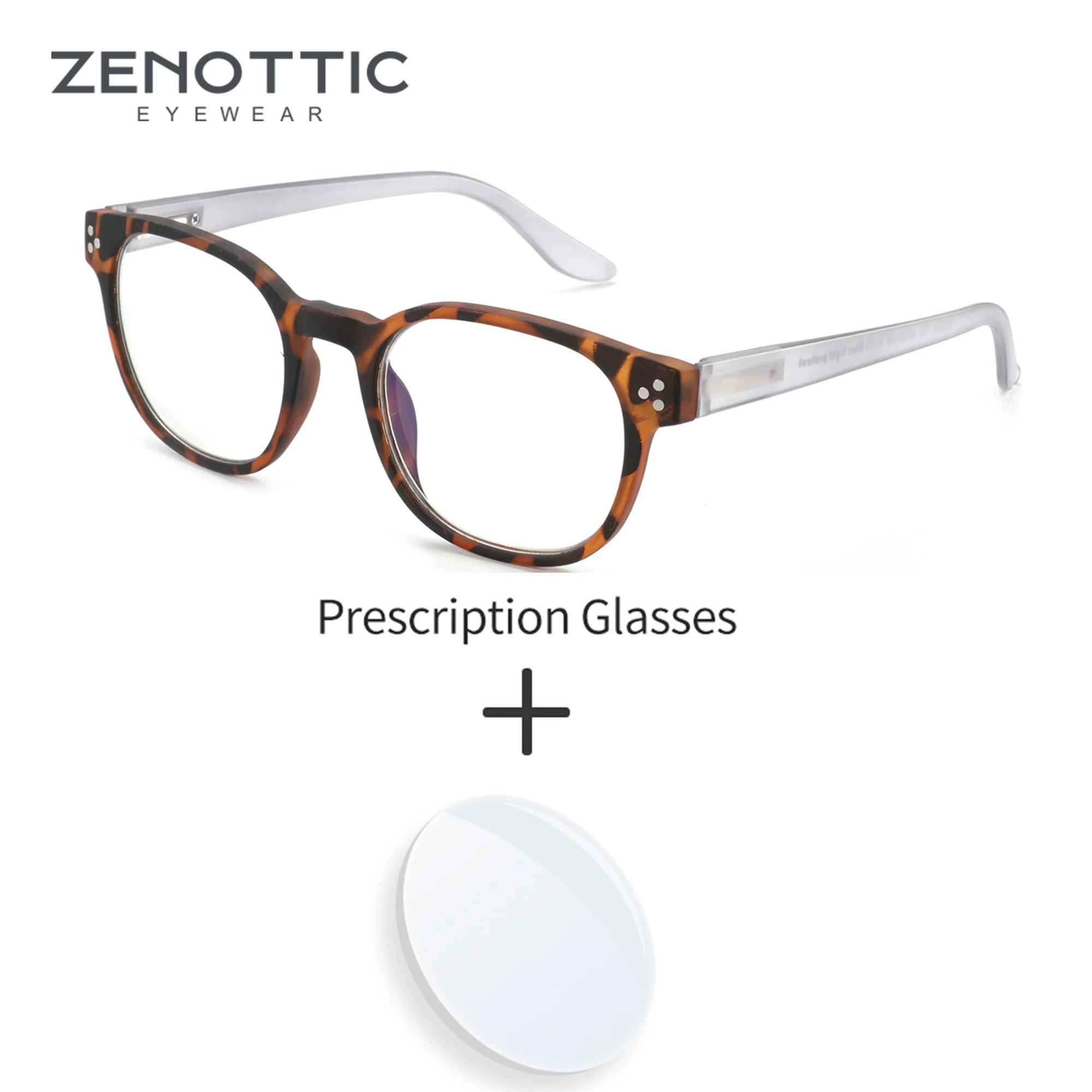 ZENOTTIC  Fashion Square Prescription Glasses Progressive Anti Blue Light Myopia Hyperopia Optical Eyewear For Men Women