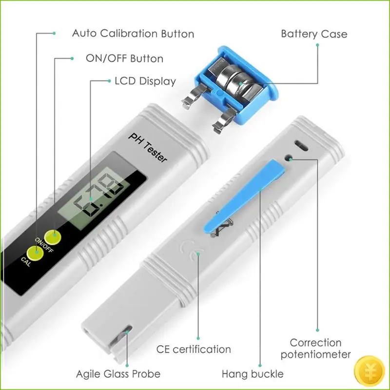 Digital PH Meter, 0.01 PH Water Quality Tester With 0-14 PH Measurement, Water PH Tester For Household Drinking Pool Easy To Use