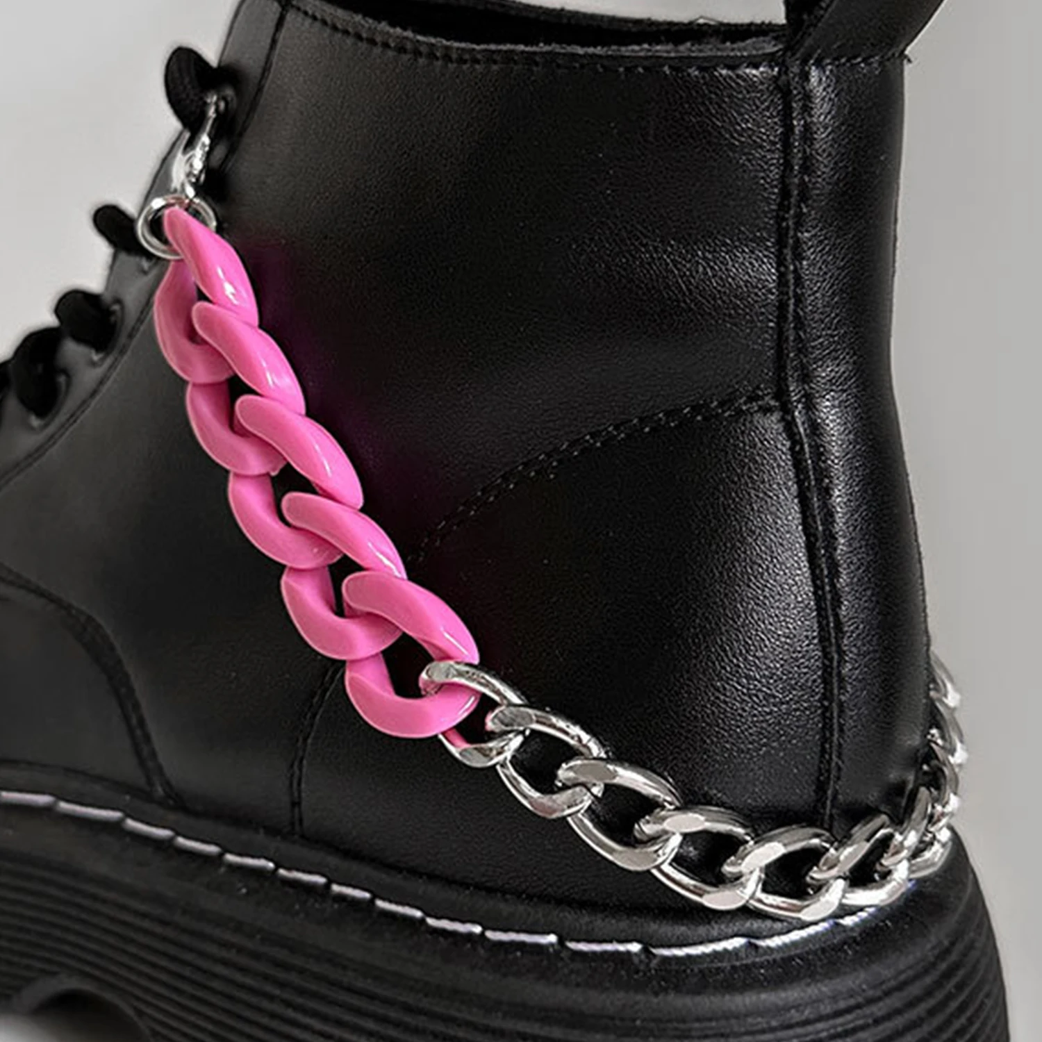 28cm Acrylic Chunky Link Chains DIY Charms For Shoes Decoration MartinBoots Canvas Sneakers Shoe Buckles Accessories 1Pc image 6