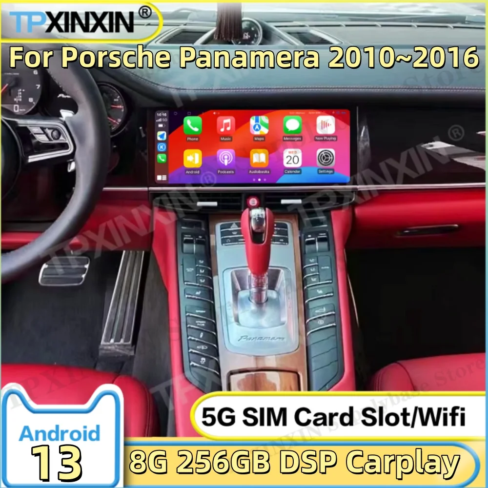 Qualcomm Car Radio Android Auto For Porsche Panamera 2010~2016 GPS Navigation Multimedia Video Stereo Receiver Carplay Head Unit