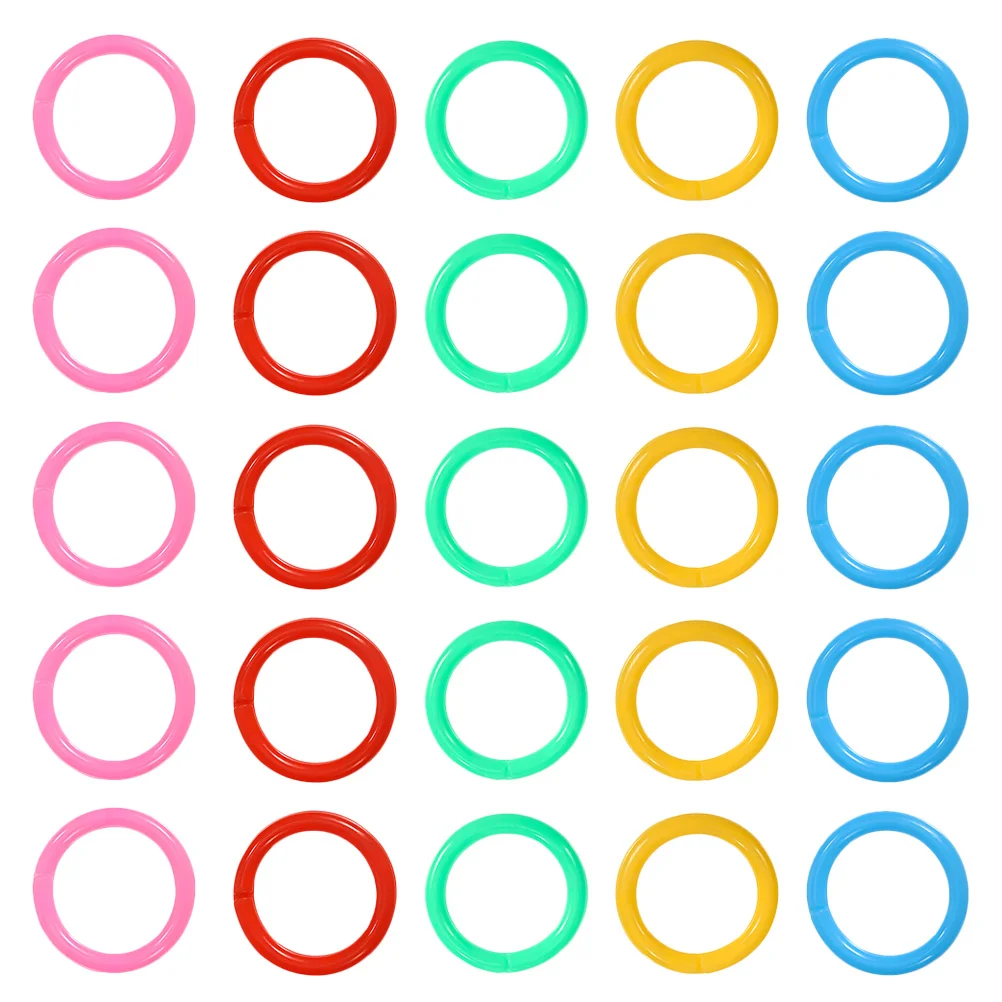 

150pcs Loose Leaf Binder Rings Plastic Colorful Fastener For School Home Office Spiral Ring Keychain Index Card Holder