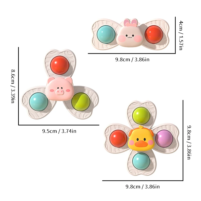 Baby Sucker Spinning Toys Children Bath Montessori Education Rotating 3 Years Bathroom Toys for Toddler Infant Gift