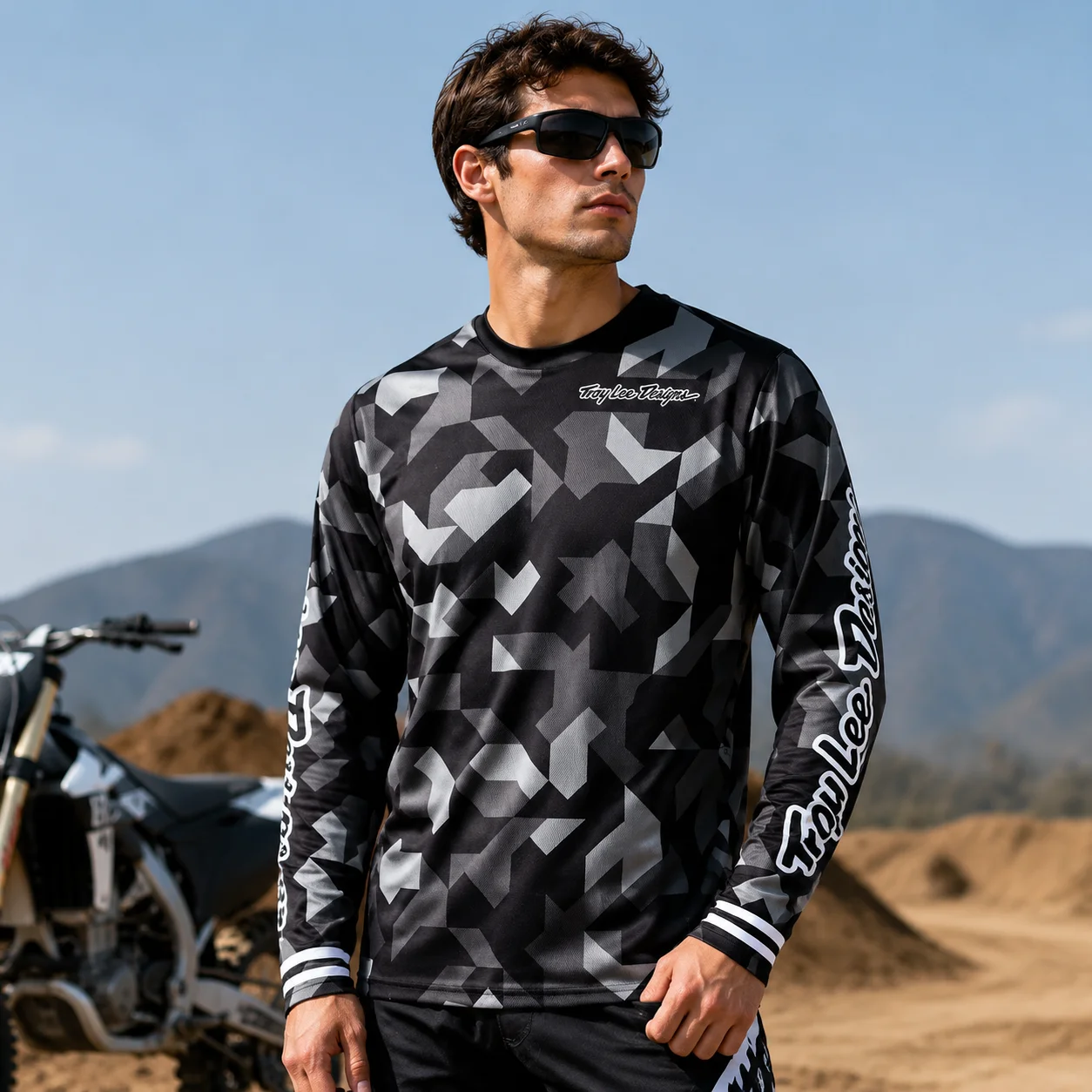 3D Printed Off-road Motorcycle Long T-shirt Cycling Jersey Fashion Comfortable Mountain Bike Riding Suit Men Quick Drying Top